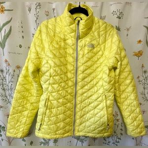 The North Face Thermoball Jacket Womens Medium Yellow Puffer